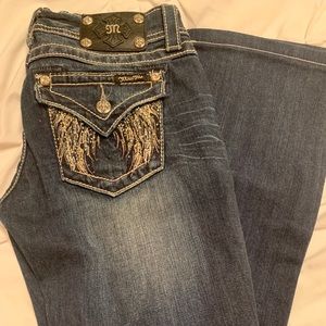 Miss Me Angel wings cowgirl bootcut jeans